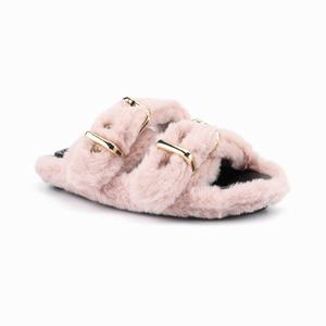 Nine West Plush Cozy Flat Slippers - Pink - Ireland (GX9562140)